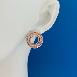 Pandora Sparkling Circle Stud Earrings Rose Gold